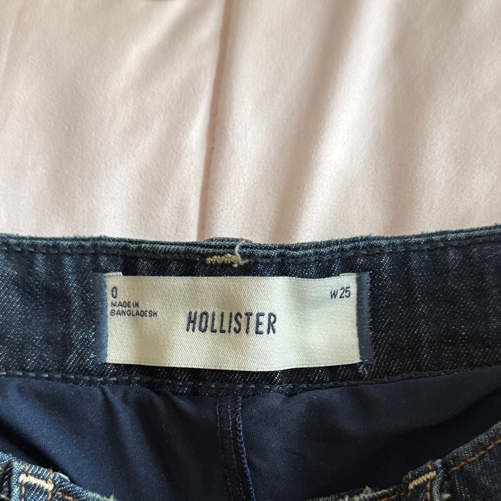 Hollister Indigo Denim Mini Skirt with Brown Lace-Up Front - Picture 2 of 3